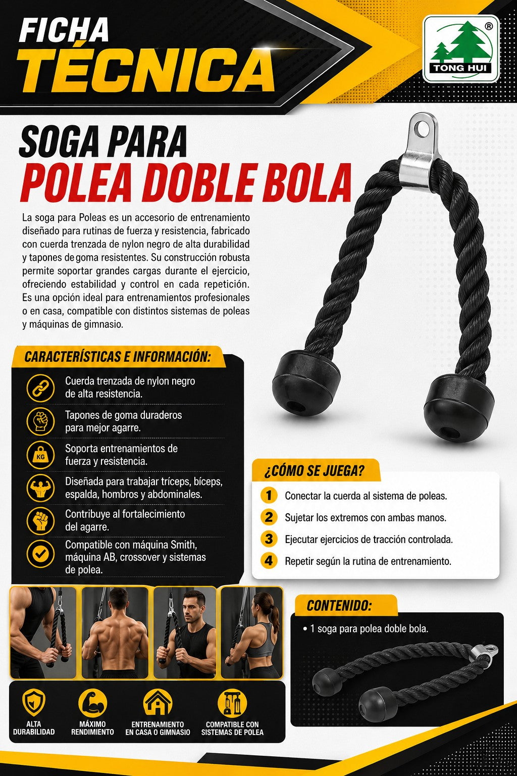 SOGA PARA POLEA DOBLE BOLA