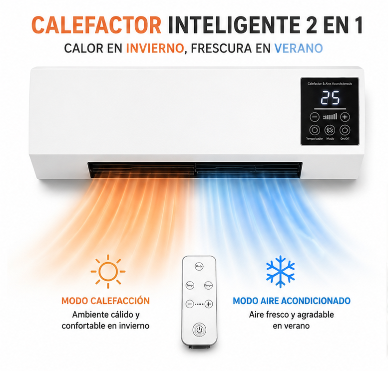 🔥❄️ CALEFACTOR INTELIGENTE 2 EN 1