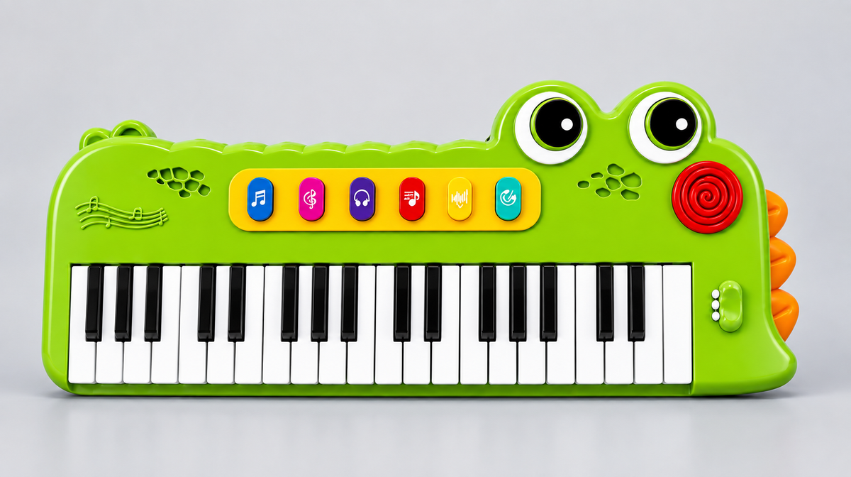 TECLADO INFANTIL DE 37 TECLAS – DISEÑO COCODRILO