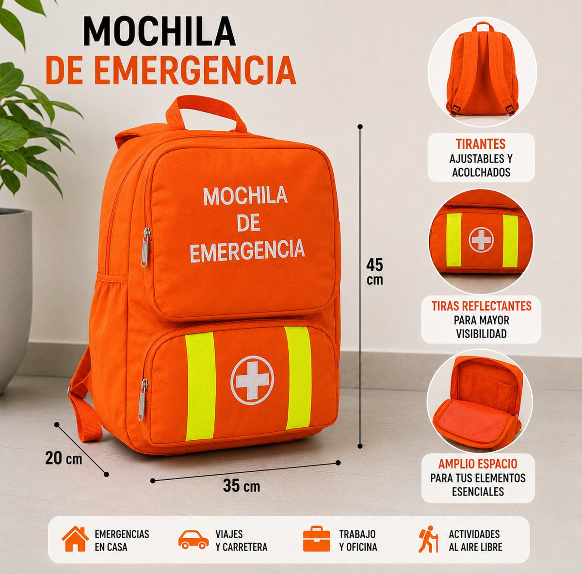 MOCHILA DE EMERGENCIA – TELA CODRA