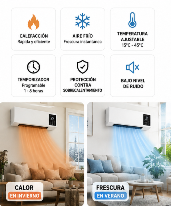 🔥❄️ CALEFACTOR INTELIGENTE 2 EN 1