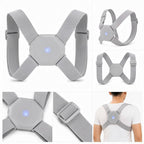 Corrector de postura inteligente Fastrok gris con sensor de vibración y correas elásticas ajustables para la espalda