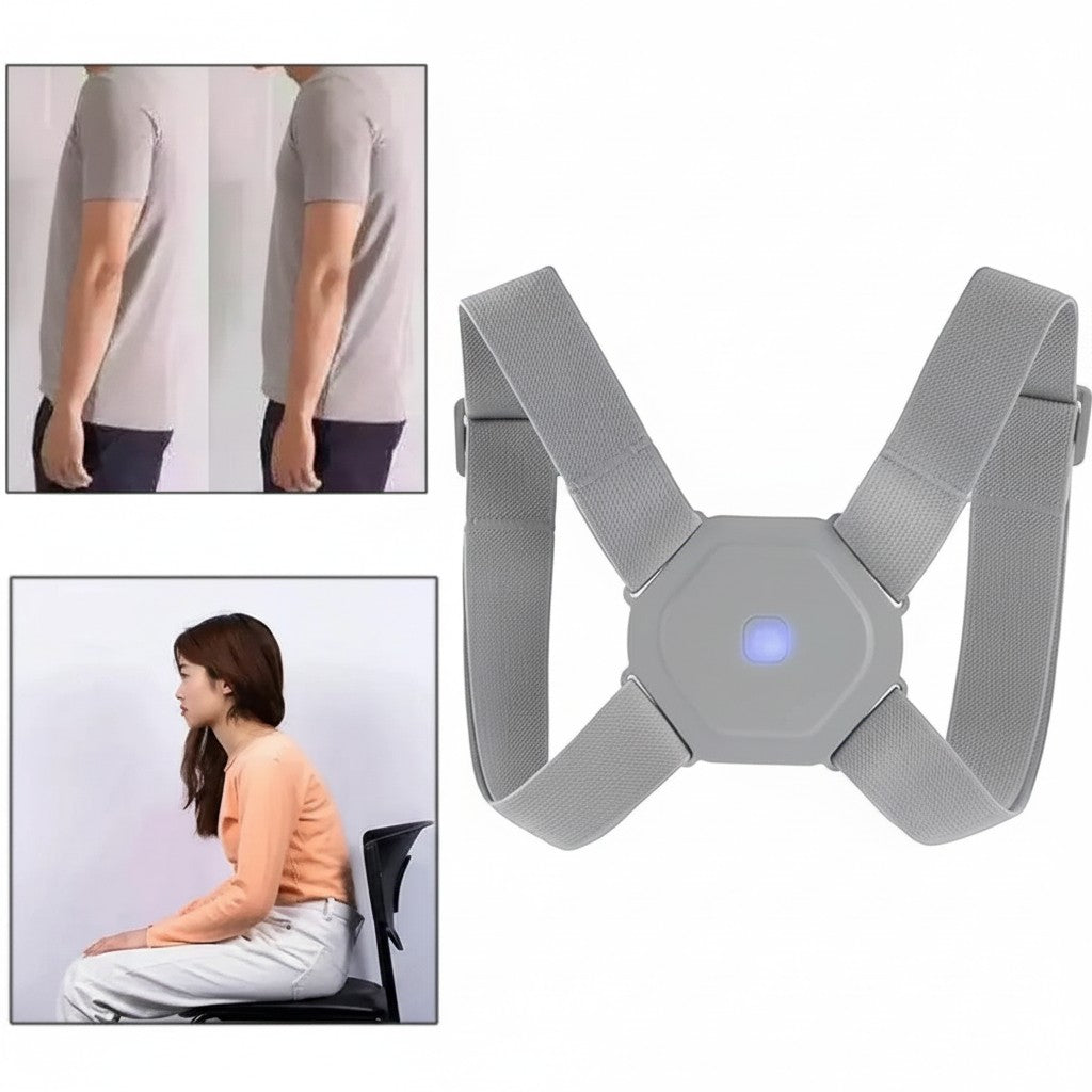 Corrector de postura inteligente Fastrok gris con sensor de nylon y ABS para mejorar la alineación de la espalda