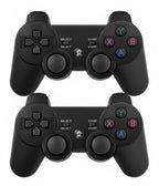 Dos mandos inalámbricos Fastrok negros para consola retro con botones de colores y joysticks ergonómicos