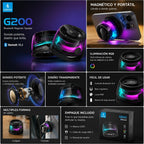 Parlante magnético Fastrok Edifier G200 con luces RGB, diseño transparente, Bluetooth 5.3 y sonido de alta fidelidad.